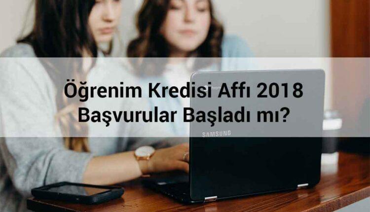 Öğrenim kredisi affı 2018